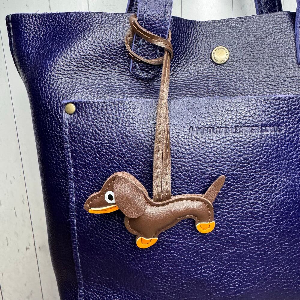 Mini Dachshund Wiener Dog Bag Charm Dog Lover Purse Charm Dark Brown Dog Charm